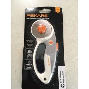 Fiskars 60mm Rotary Cutter for thick Fabric with Ergonomic Loop Grip And Comfort